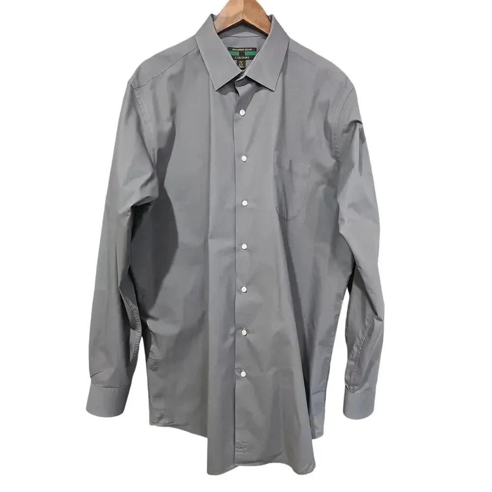 Alexander Julian Colours Button-Down Dress Shirt Gray Size 2XLT